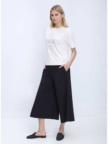mina roo γυναικείο παντελόνι wide leg regular fit με ζώνη