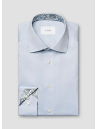eton ανδρικό πουκάμισο slim fit με signature twill υφή και floral effect σχέδιο