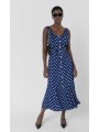 gerard darel γυναικείο φόρεμα πουά midi regular fit με ζώνη