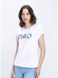 γυναικεία μπλούζα με floral lettering