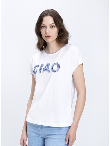 γυναικεία μπλούζα με floral lettering