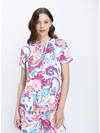 γυναικεία μπλούζα regular fit με πολύχρωμο floral print