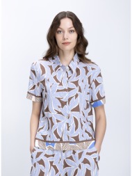 γυναικεία πουκαμίσα tropical regular fit με contrast λεπτομέρειες