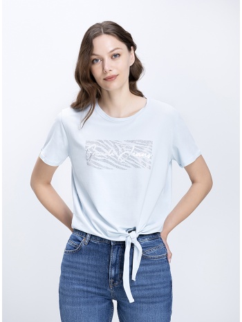 gaudi γυναικεία μπλούζα regular fit με knot detail και logo