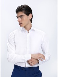 eton ανδρικό πουκάμισο slim fit με breeze poplin υφή και end on end σχέδιο