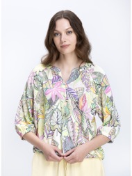 γυναικεία μπλούζα relaxed fit με tropical print