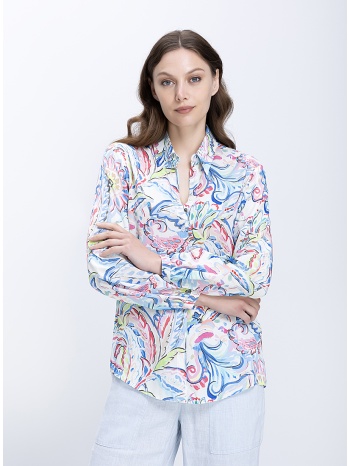 γυναικείο πουκάμισο floral regular fit από βισκόζη