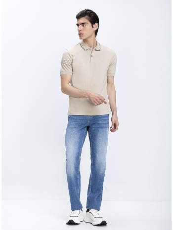 boss ανδρικό denim παντελόνι βαμβακερό με ξεβαμμένο εφέ