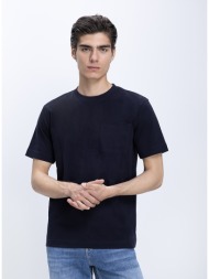 ανδρικό t-shirt βαμβακερό με στρογγυλή λαιμόκοψη και τσέπη modern fit