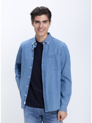 ανδρικό denim overshirt βαμβακερό modern fit
