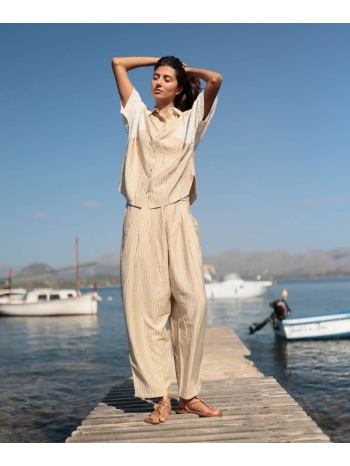 luna llena γυναικείο παντελόνι wide leg ριγέ σε προσφορά