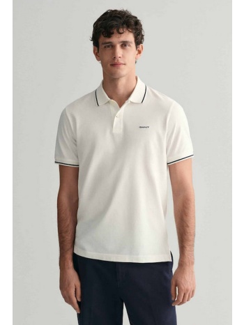 gant ανδρικό βαμβακερό polo regular fit με tipped