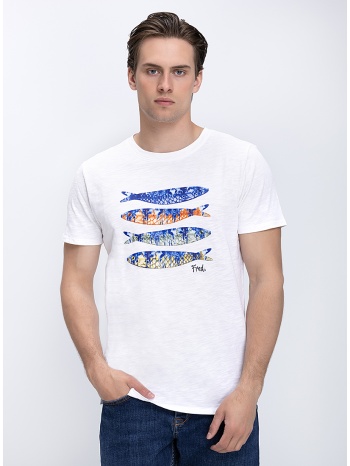 a fish named fred ανδρικό t-shirt βαμβακερό με fish print