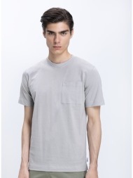 ανδρικό t-shirt βαμβακερό με στρογγυλή λαιμόκοψη και τσέπη modern fit