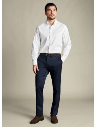 charles tyrwhitt ανδρικό παντελόνι smart texture slim fit non iron με ελαστικό ύφασμα