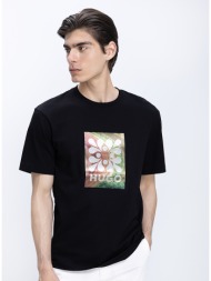 hugo ανδρικό t-shirt βαμβακερό με graphic logo print regular fit
