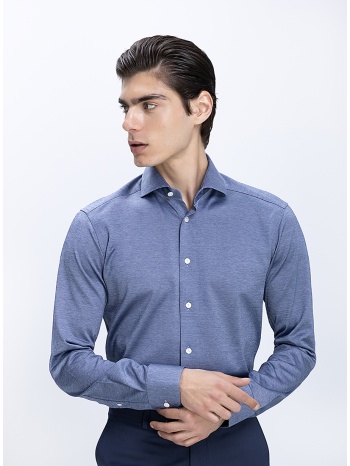 eton ανδρικό πουκάμισο slim fit με filo di scozia jersey