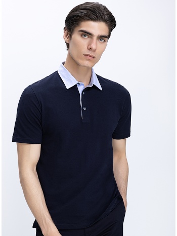 vardas ανδρικό βαμβακερό polo με contrast γιακά