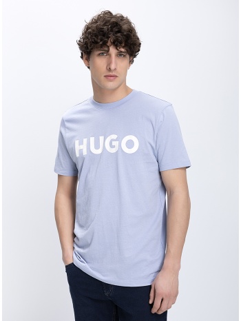 hugo ανδρικό t-shirt βαμβακερό regular fit με logo print