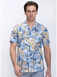 a fish named fred ανδρικό πουκάμισο με τροπικό print modern fit