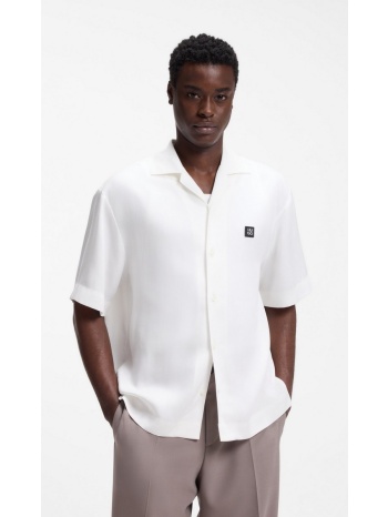 hugo ανδρικό πουκάμισο oversized fit με logo detail