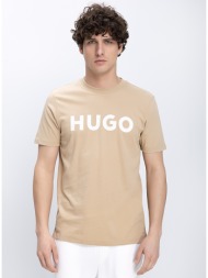 hugo ανδρικό t-shirt βαμβακερό regular fit με logo print