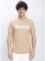 hugo ανδρικό t-shirt βαμβακερό regular fit με logo print