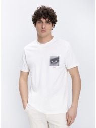 hugo ανδρικό t-shirt βαμβακερό regular fit με printed artwork
