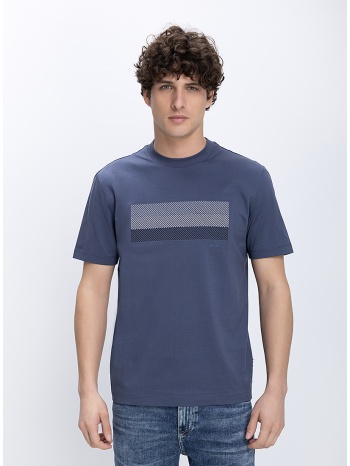 boss ανδρικό t shirt βαμβακερό regular fit με κεντημένο