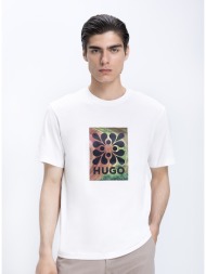hugo ανδρικό t-shirt βαμβακερό με graphic logo print regular fit