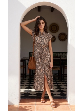 lida γυναικείο maxi φόρεμα με animal print σχέδιο