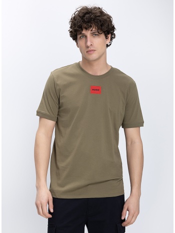 hugo ανδρικό t-shirt βαμβακερό regular fit με logo label