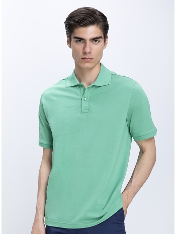 eton ανδρικό polo βαμβακερό pima με knit γιακά και pique