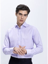 eton ανδρικό πουκάμισο slim fit με breeze poplin υφή και end on end σχέδιο