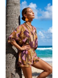 lida γυναικεία πουκαμίσα με γεωμετρικό print loose fit