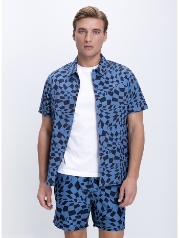 farah ανδρικό πουκάμισο με γεωμετρικό print regular fit