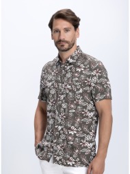 hd x vardas ανδρικό πουκάμισο κοντομάνικο με floral σχέδιο