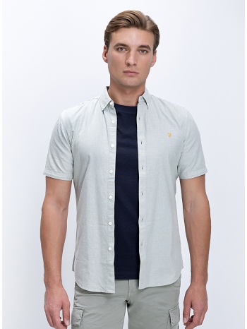 farah ανδρικό πουκάμισο oxford βαμβακερό με button down σε προσφορά