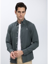 harmont & blaine ανδρικό βαμβακερό πουκάμισο με button down γιακά modern fit