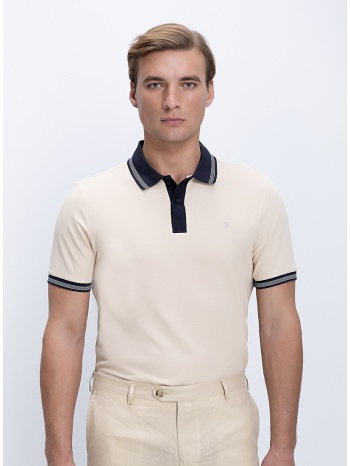 farah ανδρικό βαμβακερό polo με contrast γιακά regular fit σε προσφορά