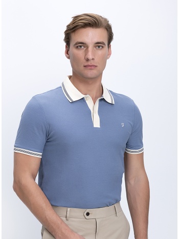 farah ανδρικό βαμβακερό polo με contrast γιακά regular fit σε προσφορά