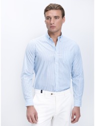 ανδρικό πουκάμισο βαμβακερό ριγέ button down regular fit με τσέπη