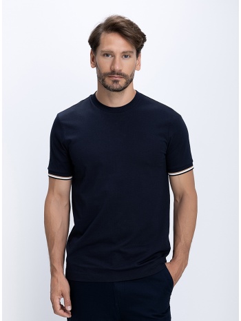 boss ανδρικό t shirt βαμβακερό regular fit με signature σε προσφορά