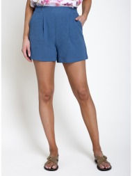 luna llena γυναικείο σορτς μονόχρωμο linen blend για casual καθημερινές εμφανίσεις