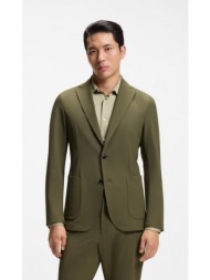 boss ανδρικό μονόχρωμο σακάκι slim fit ελαστικό ύφασμα για smart casual εμφανίσεις