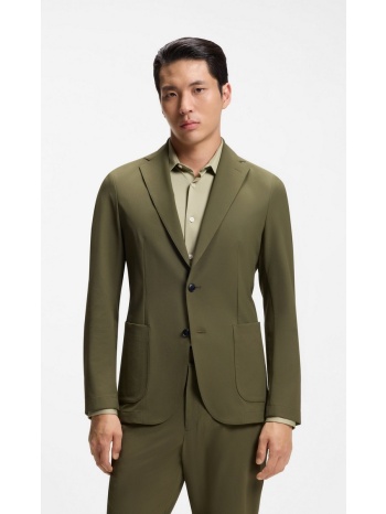 boss ανδρικό μονόχρωμο σακάκι slim fit ελαστικό ύφασμα για