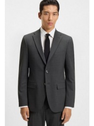 boss ανδρικό μονόχρωμο σακάκι παρθένο μαλλί slim fit για επίσημες & business εμφανίσεις