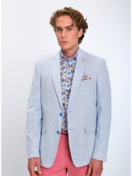a fish named fred ανδρικό λινό σακάκι blazer με ρίγες σε ανοιχτό μπλε