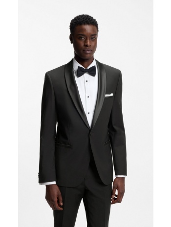 hugo ανδρικό μαύρο μονόχρωμο σμόκιν μάλλινο extra slim fit