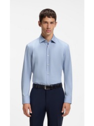 hugo ανδρικό μονόχρωμο πουκάμισο βαμβακερό slim fit easy iron για business & επίσημες εμφανίσεις